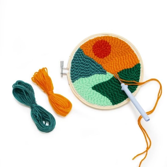 Tájképes Punch Needle hímzőtoll készlet