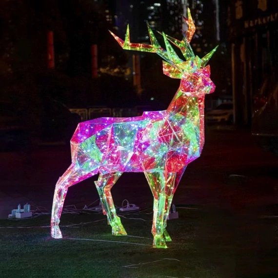 Holografikus LED-es rénszarvas, 90 cm