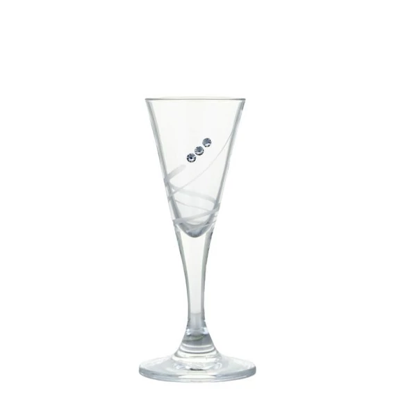 Üveg röviditalos pohár Swarovski kristállyal átlátszó 25 ml, 11,5x5 cm 2 db