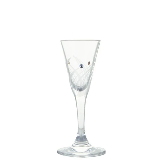 Röviditalos pohár Swarovski kristállyal átlátszó üveg 25 ml 11,5×5 cm (2 db)