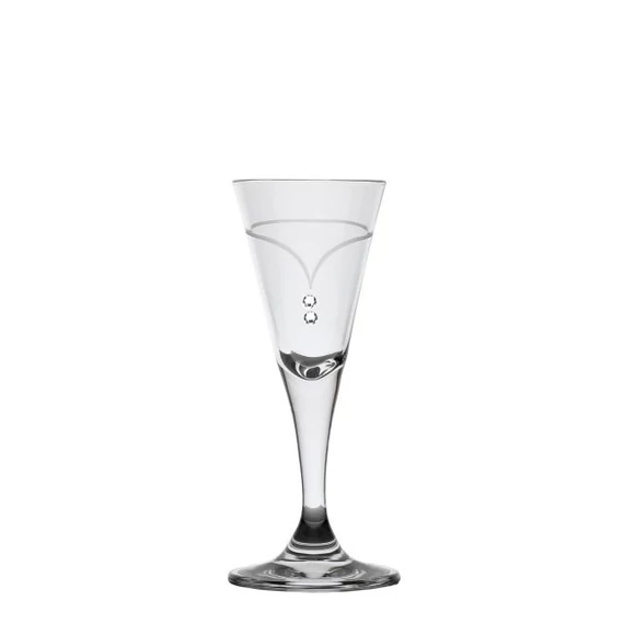 Üveg röviditalos pohár Swarovski kristállyal átlátszó 25 ml 6 db