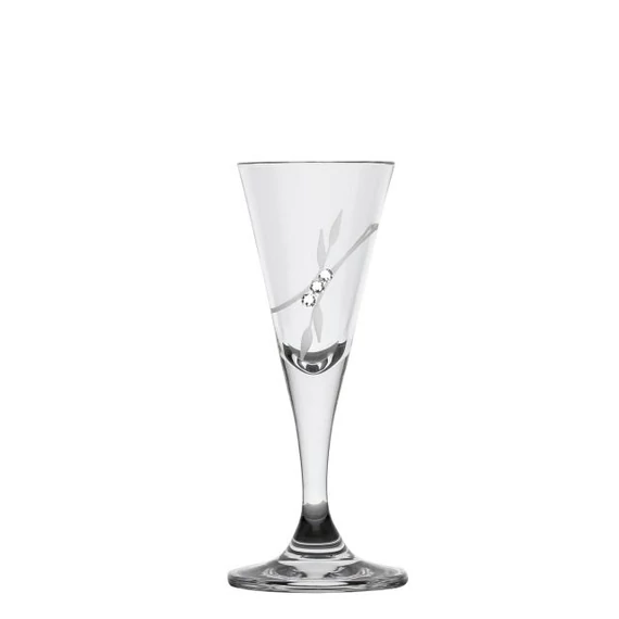 Üveg röviditalos pohár Swarovski kristállyal átlátszó 25 ml 6 db