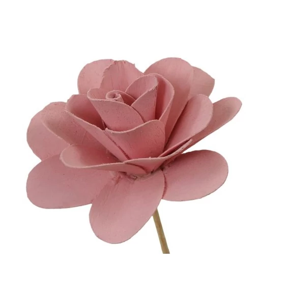 Betűzős fa rózsa, rózsaszín, 10 cm, 12 db