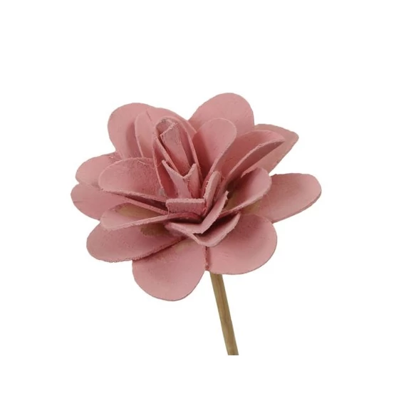 Betűzős rózsa, fa, rózsaszín, 6 cm, 24 db