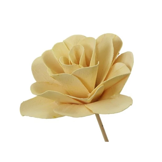 Betűzős rózsa, fa, krém, 8 cm, 15 db