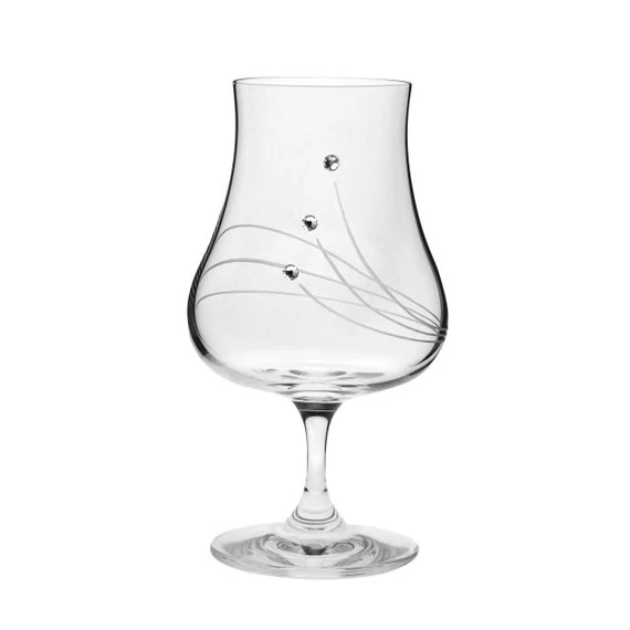 Üveg rumos pohár Swarovski kristállyal, 220 ml, átlátszó, 2 db-os szett