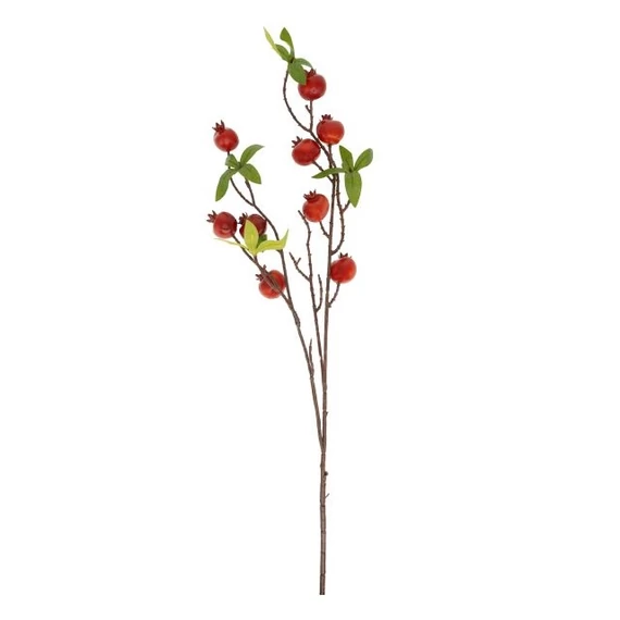 Selyemvirág ág vörösáfonya 70 cm zöld, piros