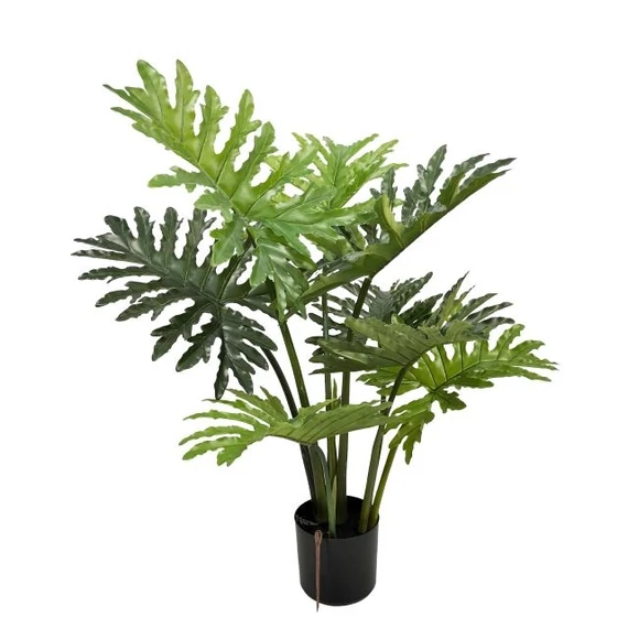 Selyemvirág filodendron cserepes 9 leveles műanyag zöld 85 cm