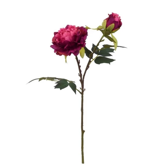Selyemvirág fodros peonia szálas 52 cm bordó
