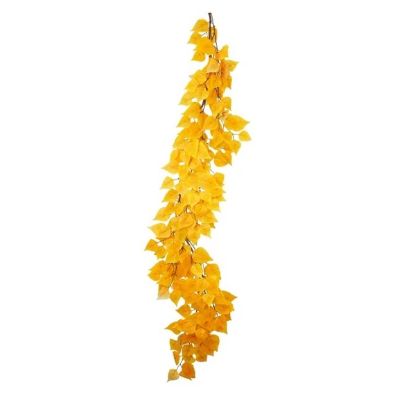 Selyemvirág girland leveles 160 cm sárga