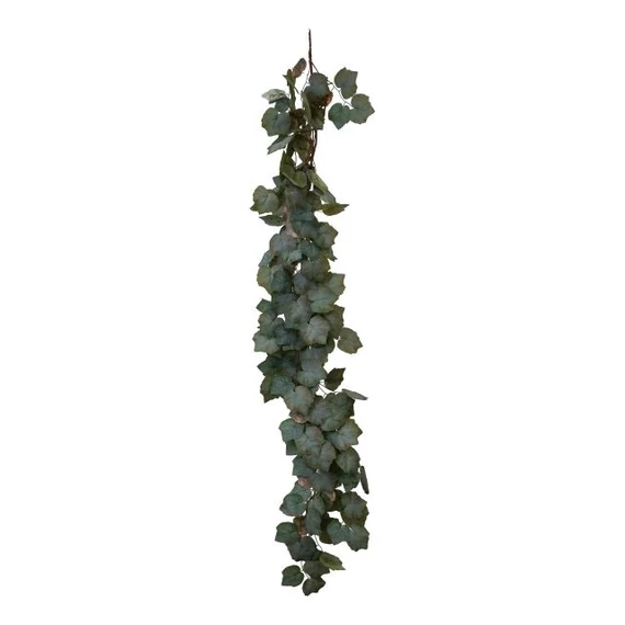 Leveles selyemvirág girland, zöld, 160 cm