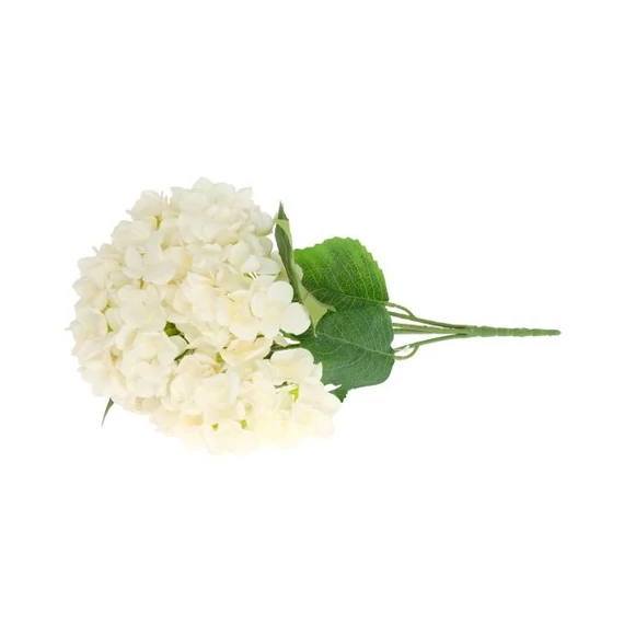 Selyemvirág hortenzia csokor 5 ágú 55 cm törtfehér