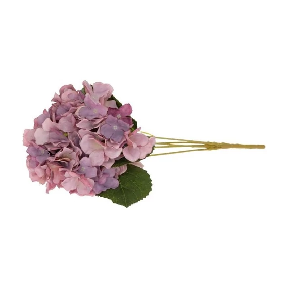 Selyemvirág hortenzia csokor 5 ágú 55 cm lila