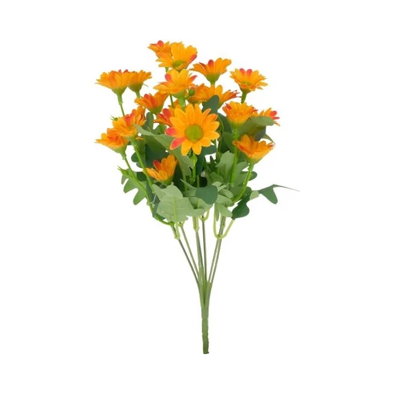 Selyemvirág krizantém csokor 32cm narancs