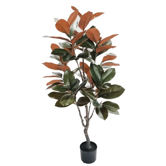 Selyemvirág magnolia grandiflora cserepes műanyag zöld-bordó 120 cm