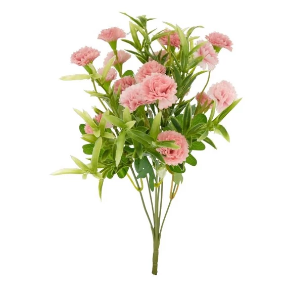 Selyemvirág miniszegfű csokor 34cm rózsaszín