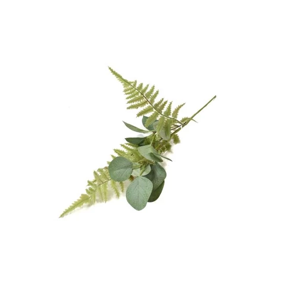 Selyemvirág páfrány és eukaliptusz ág, 39 cm, zöld