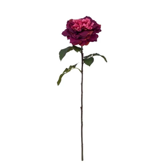 Selyemvirág tearózsa szálas 65 cm bordó