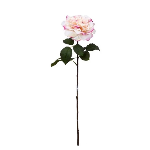 Selyemvirág tearózsa szálas 65 cm krém