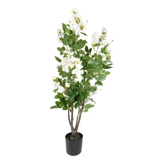 Selyemvirág Rózsabokor cserepes 95 cm fehér