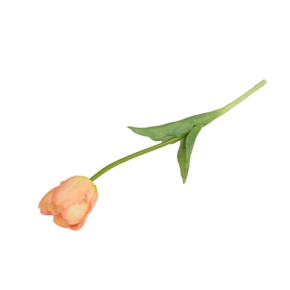 Cirmos selyemvirág tulipán, gumi szár, barack, 41 cm