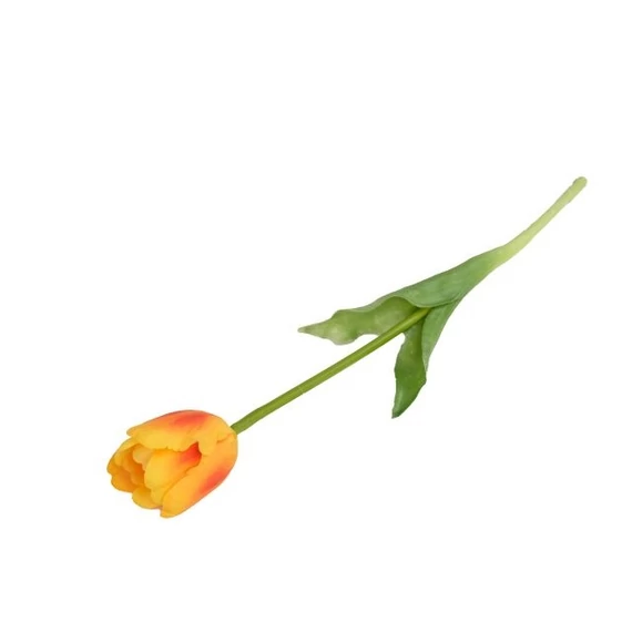 Cirmos selyemvirág tulipán, gumi szár, sárga, 41 cm
