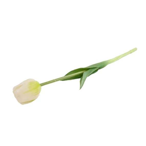 Selyemvirág tulipán szálas, gumi, 44 cm, fehér