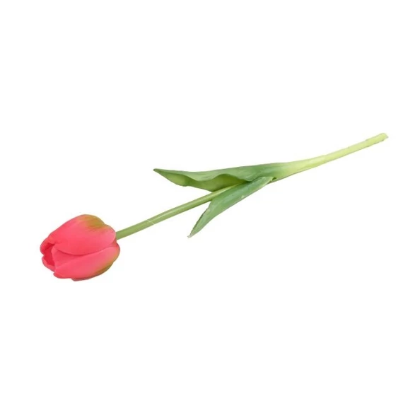 Selyemvirág tulipán szálas, gumi, 44 cm, málnapiros