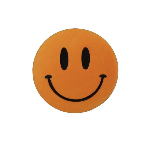 Flokkolt műanyag akasztós smiley narancssárga 25 cm