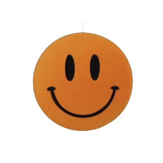 Flokkolt műanyag akasztós smiley narancssárga 30 cm
