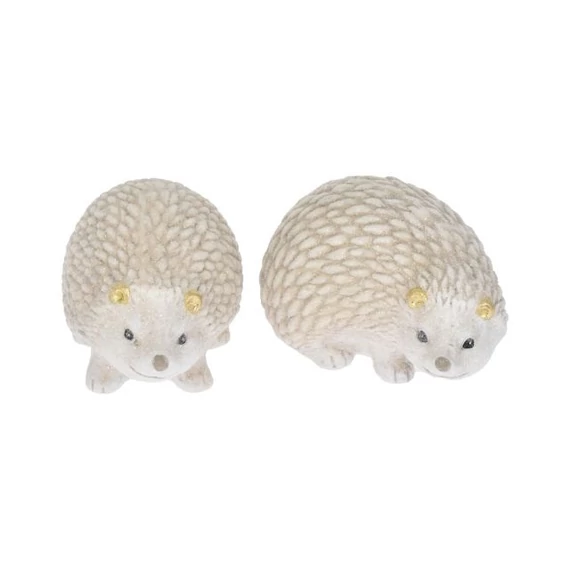 Sün fekvő, glitteres, kerámia, 12,2x8,3x8 cm bézs, arany, 2 féle SSS