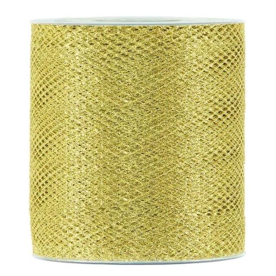 Textil szalag hálós 63 mm x 30 m, arany
