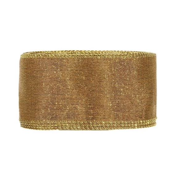 Szalag csillogós textil 63mmx50m óarany