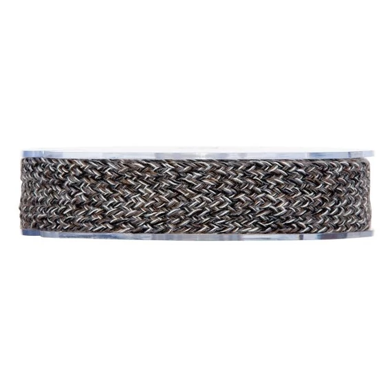 Kötött textil szalag, 23 mm x 8 m, barna és bézs