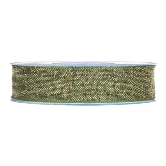 Textil szalag, 25 mm x 10 m, zöld, arany