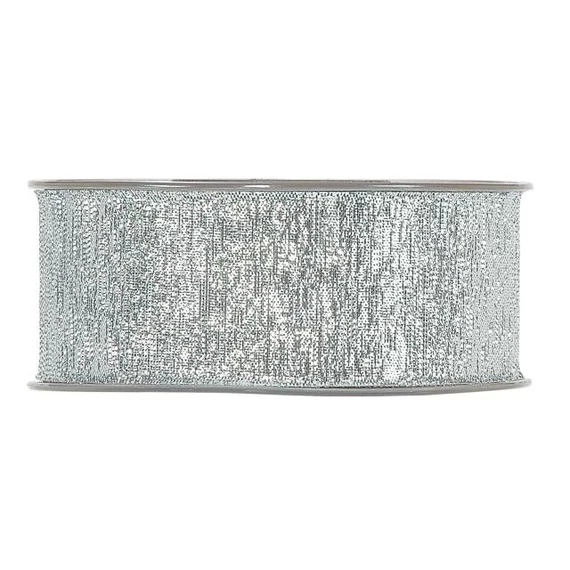 Csillogós textil szalag, 40 mm x 15 m, ezüst