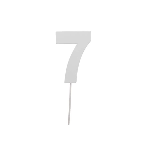 Betűzős szám 7-es, fa, 7 cm, fehér, 10 db