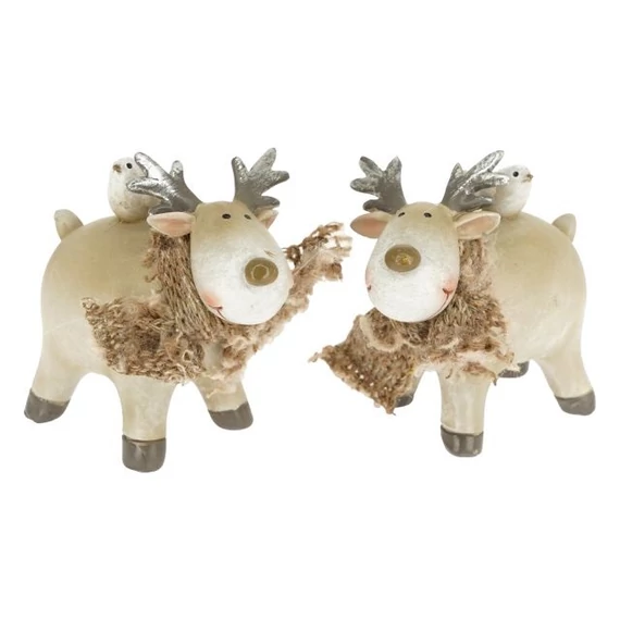 Poly szarvas sállal, madárral álló 7x3,8x6,5 cm bézs (2 féle)