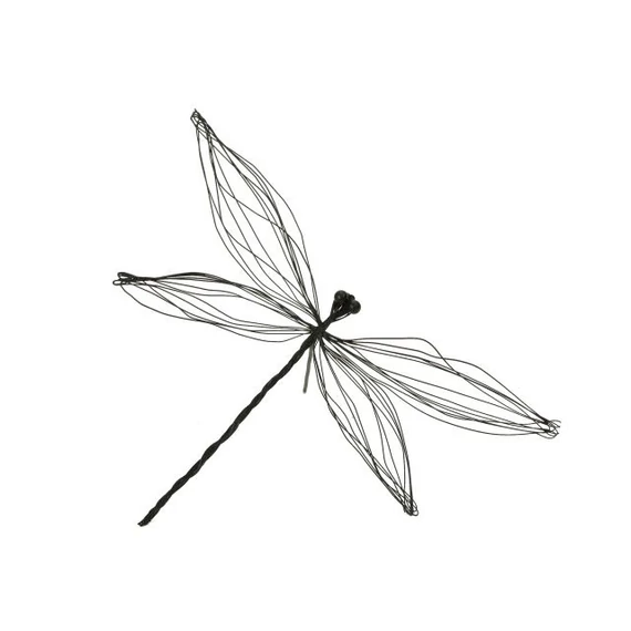 Szitakötő betűzős fém fekete 25 cm
