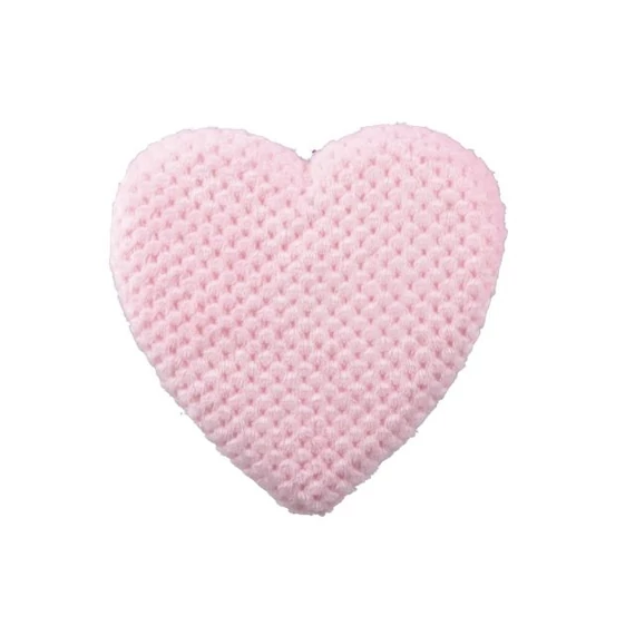 Akasztós szív, textil, 25 cm, rózsaszín