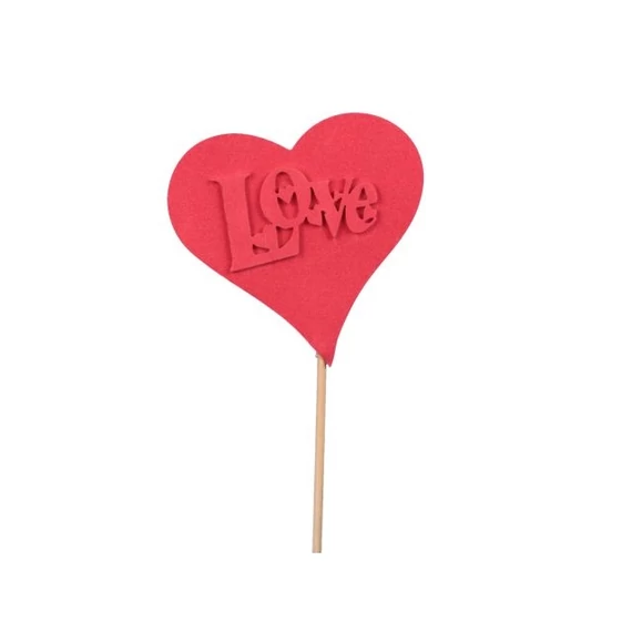 Betűzős polyfoam szív "Love" felirattal, piros, 10 cm, 8 db