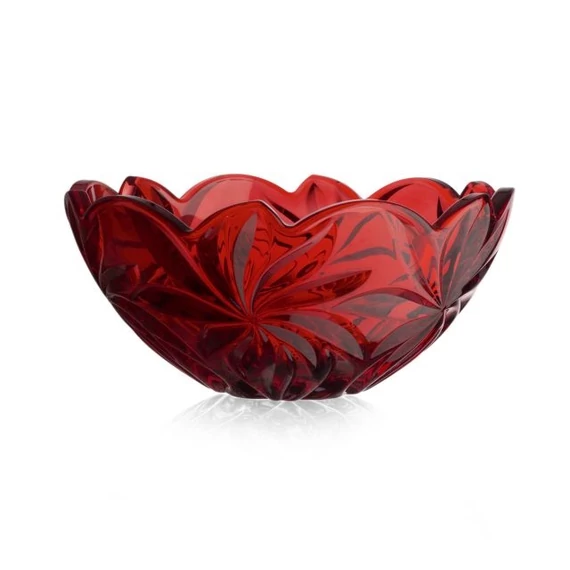 Üveg tál FLORA, 28 cm, piros