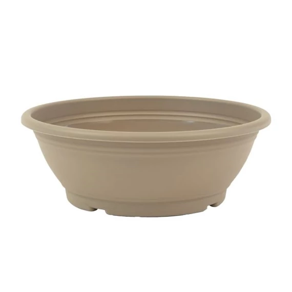 Tál kerek műanyag 25x16x9 cm taupe