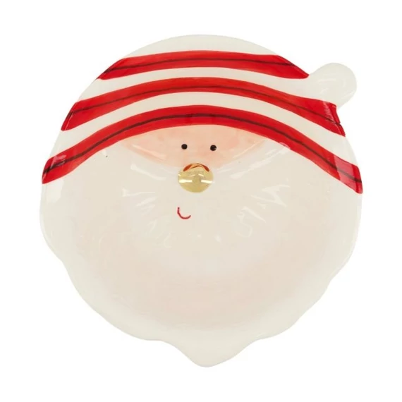 Tál mikulásfej porcelán 16,3x15x5,5 cm piros, fehér 