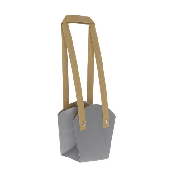 Tasak cserepes virághoz, füllel, 11 7 12 cm, szürke
