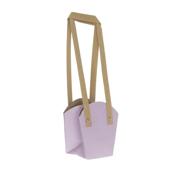 Füles tasak cserepes virághoz, lila, 16,5×11,5×18,5 cm