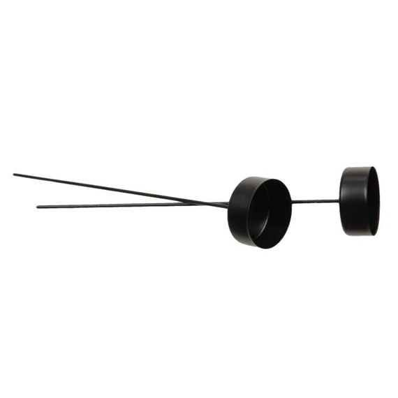 Betűzős teamécses, fém, 43 mm + 20 cm, fekete, 10 db