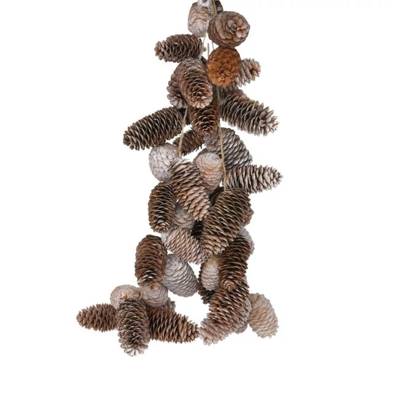 Havas toboz girland, hungarocell-szövet, zöld, 120 cm