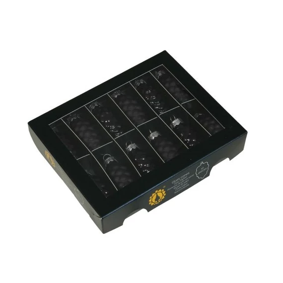 Üveg toboz, 6 cm, black, 12 db