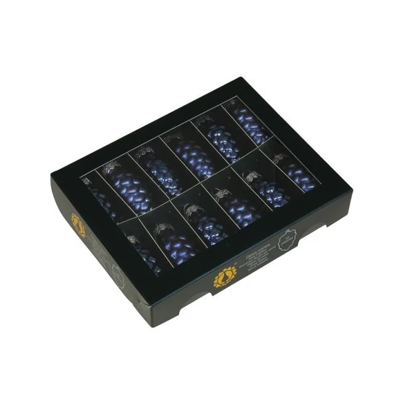 Üveg toboz, 6 cm, night blue, 12 db